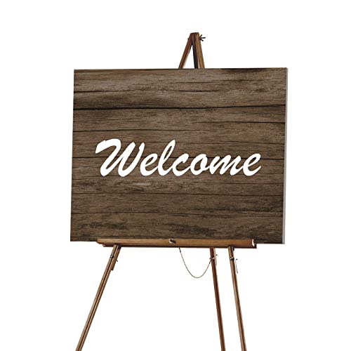 Falling in Art 65" A-Frame Tripod Easel Stand, Wooden Display Easel with Adjustable Canvas Holder, Floor Easel for Wedding Signs, Posters, Paintings, Artwork(Brown) - color: Brown-1 Pack