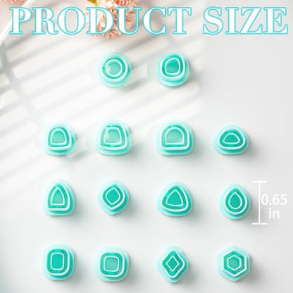TAINSKY Polymer Clay Cutters - Frame Clay Cutters, Boho Polymer Clay Cutters for Earrings Jewelry Making, 14 Shapes Mini Clay Earrings Cutters(Studs Clay Cutters) - color: Mini Studs Set