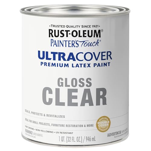 Rust-Oleum 242057 Painter's Touch Latex Paint, Quart, Gloss Clear,1 Quarts (Pack of 1) - color: Gloss Clear, size: 1 Quarts (Pack of 1)