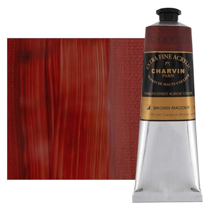 Charvin Extra Fine Professional Acrylic Paint - Brown Madder, 150ml Tube, Triple-Milled, Lightfast Pigments, Open Stock Artist Acrylic Paints in Nature-Inspired Hues - color: Brown Madder, size: 5.07 Fl Oz (Pack of 1)