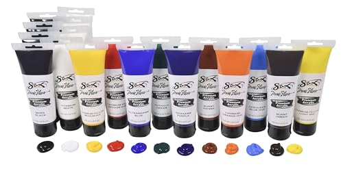 Sax Premium Acrylic Paint for School and Arts and Crafts Use, Assorted Colors, 4 Ounce Tubes, Set of 18
