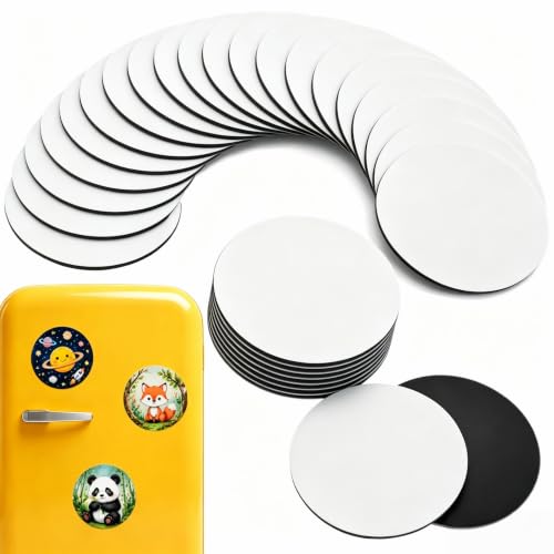 30 Pack Round Magnetic Canvas Panels for Painting 3 Inch | Mini magnetic canvas panels, perfect for acrylic, watercolor and marker art. Create classroom crafts and handmade gifts. - style: Round-30pcs