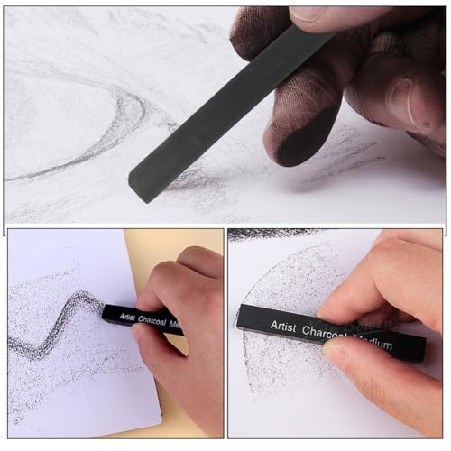 Hemoton 6pcs Artist Charcoal Sticks Soft Medium Hard Compressed Charcoal Drawing Pencils for Sketching and Shading Suitable for Art Students and Hobbyists