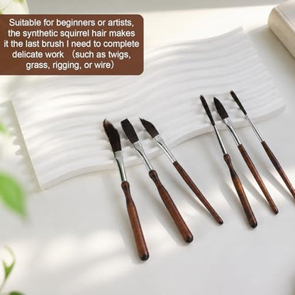 Penitue 6pcs Pinstriping Brush, High-Performance Pinstripe Lettering Paint Brush Kit Set with Dagger Flat-Tipped Sword-Shaped Long Cat-Tongue & Liner Brushes for Fine Lines & Decorative Painting