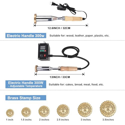 KAINSY Custom Electric Branding Iron for Wood - Wood Branding Iron Personalized Wood Burning Letter Stamps - Make Your Logo into Metal Stamp for Leather Food - Wedding Gifts Woodworking Tools(2Inches) - size: 2Inches