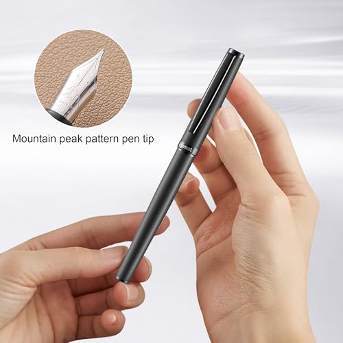 Fountain Pen Set,Extra Fine Nib,Includes 2 Ink Cartridges and Ink Converter, Ideal for Journaling and Calligraphy, Smooth-writing Fountain Pen - color: Black