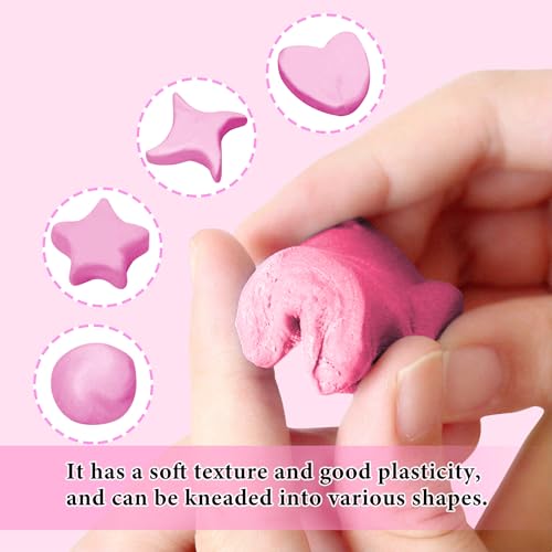 Smilo 8-Pack Pink Kneaded Erasers | Moldable & Dust-Free Putty Eraser | No Smudge Art Eraser with Case for Drawing - color: Pink