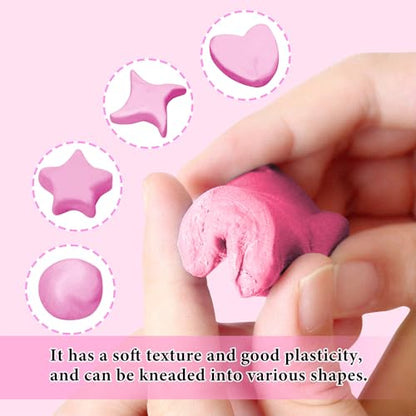 Smilo 8-Pack Pink Kneaded Erasers | Moldable & Dust-Free Putty Eraser | No Smudge Art Eraser with Case for Drawing - color: Pink