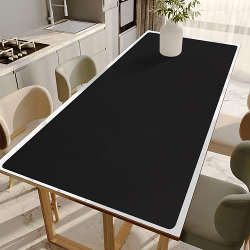 Large Silicone Mats for Kitchen Counter, 24"x80" Cuttable Silicone Roll for Heat Resistant Mats for Countertop, Kitchen Island Mat, Dining Table mat, Skin-Friendly Material, Black - color: Black, size: 80"L x 24"W