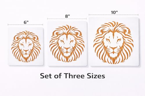 Lion Stencil – Wildlife Animal Art Stencil for Painting, Crafting and DIY Projects (3 Pcs Set) - style: Lion