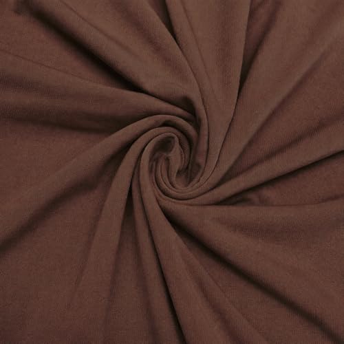 ITY Jersey Fabric | Spandex Knit | 2-Way Stretch | 95% Poly, 5% Spandex | Anti-Wrinkle, Breathable | 60" Wide | By the Yard | Apparel, Event Decor, Drapery (Brown, 1 Yard) - color: Brown, size: 1 Yard