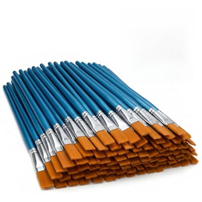 JEAWIWI 45 PCS Acrylic Paint Brushes Set, Flat Artist Paintbrushes 30mm, Oil Watercolor Face Paint Brushes for Rock, Face Art, Canvas, Body, Blue - size: 45 PCS