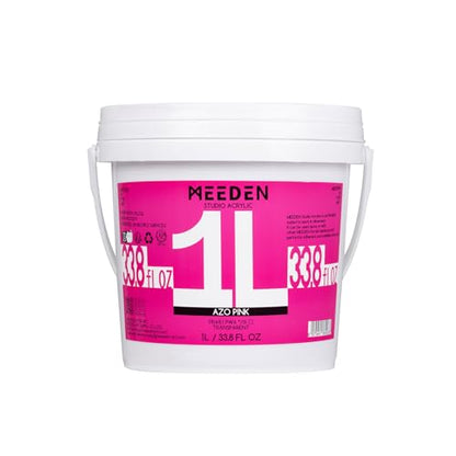 MEEDEN AZO Pink Acrylic Paint: 1 L /33.8 oz Heavy Body Gloss Non-Toxic - Thick Art Paints for Canvas Crafts - color: Azo Pink - 1L