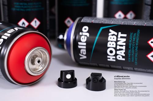 Vallejo - Hobby Paint Spray Basic Primer | Black 400 ml. (13.52 fl.oz.) | Perfect Matt and Self Levelling Finish - style: Black 400 ml. (13.52 fl.oz.)