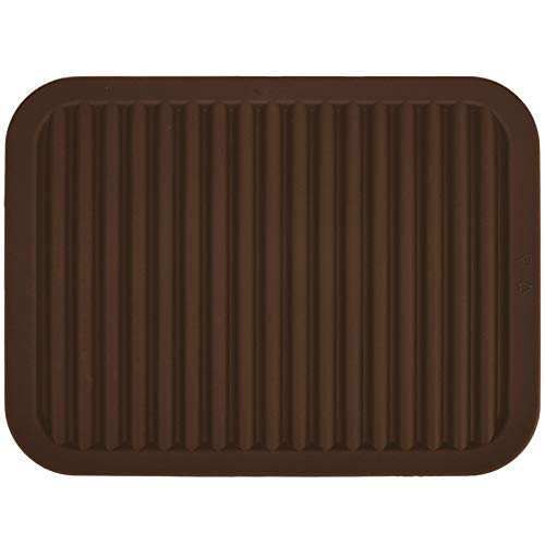 Silica gel Trivets Mat- Multi purpose Silicone Pot Holders, Spoon Rest and Kitchen Table Mat,Tableware Pad Coasters - Insulated, Flexible, Durable, Non Slip Hot Pads and Coasters(9" x 12")，Grey - color: Brown
