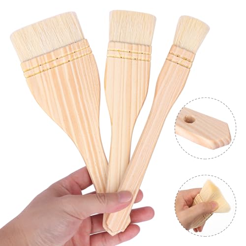 15 PCS 1/2 / 3 Inches Flat Hake Brushes, Hake Brush with Wood Handle, Sheep Hair Hake Paint Brushes for Watercolor, Pottery, Painting Arts, Crafts - size: 15 PCS