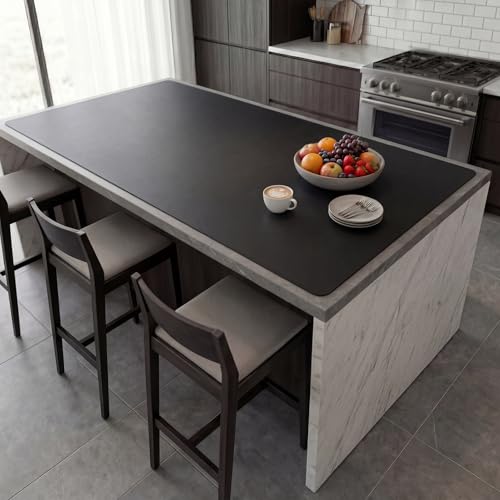 Extra Large Silicone Mats for Kitchen Counter, Heat Resistant Mat, Nonslip Kitchen Countertop Protector Mat, Cuttable Counter Protector Mats for Island Workbench(47.3''x23.6''Black) - color: Black, size: 47.3''x23.6''