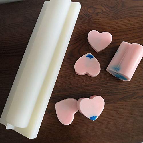 EchoDone Heart Tube Soap Mold Column Silicone Embed Soap Making Supplies Tool 900ML