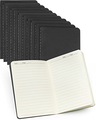 Gwybkq Mini Notepads Bulk 12 Pack Small Journal Pocket Size Notebooks for Kids 3.5 x 5.5 Inches Softcover Memo Pads, 30 Sheets/60 Pages(Black Cover) - color: Black, style: Lined