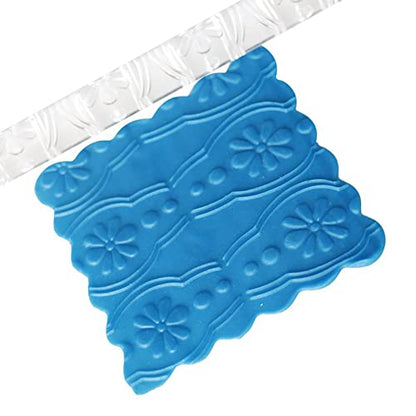 Rengue Acrylic Rolling Pin with 28 Patterns, Compliant Material, Comfortable Grip, 16 X 1 Cm, Lightweight for Dough and Pastry Acrylic Rolling Pin with 28 Patterns, Nan Kitchen (#8) - size: 51021 printing