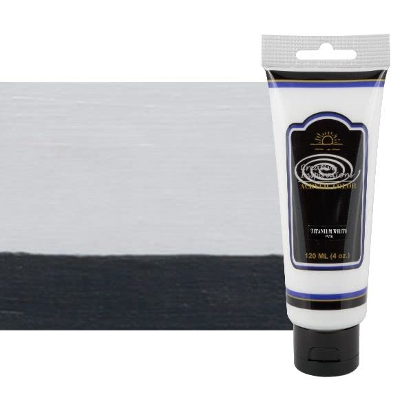 Creative Inspirations Acrylic Paint - Titanium White - 120 mL Tube - Smooth & Creamy Consistency, Vibrant Pigmentation, Great Coverage for Artists - Clean Up with Soap & Water - color: Titanium White, size: 4.06 Fl Oz (Pack of 1)