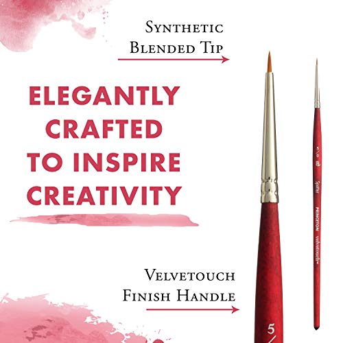 Princeton Velvetouch Spotter Brush, Synthetic, Short Handle, Size 5/0 inch, 1 Count - size: Size 5/0 inch