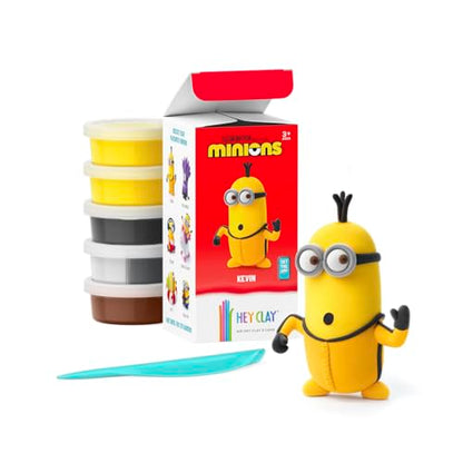 HEY CLAY Minions - Colorful Modeling Air Dry Clay for Kids - Air Dry Clay Kit 5 Cans and Sculpting Tools with Fun Interactive Instructions App - Age 3 and up (Kevin) - style: Kevin