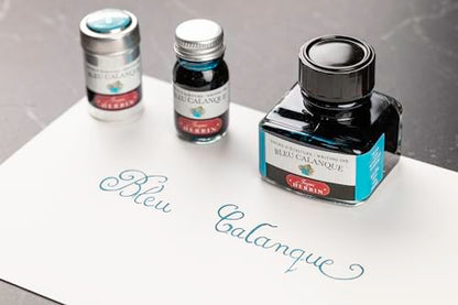 Jacques Herbin 13014T - 30ml Bottle of Ink for Fountain Pens and Rollerball Pens - Bleu Calanque - color: Turquoise, size: 1 fl oz
