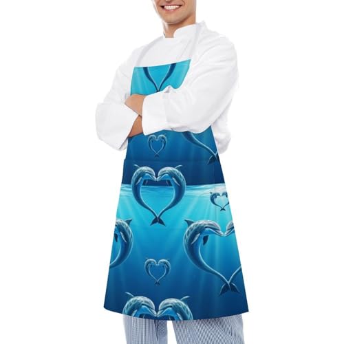 Cooking Apron for Adults with Pockets, Waterproof Oil Resistant Bib for Kitchen Restaurant BBQ Baking - color: Style (327)