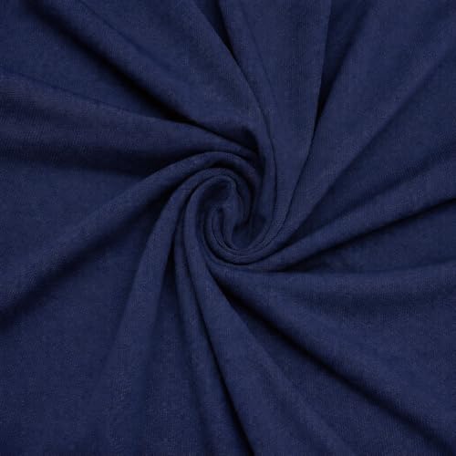 ITY Jersey Fabric | Spandex Knit | 2-Way Stretch | 95% Poly, 5% Spandex | Anti-Wrinkle, Breathable | 60" Wide | By the Yard | Apparel, Event Decor, Drapery (Navy, 1 Yard) - color: Navy, size: 1 Yard
