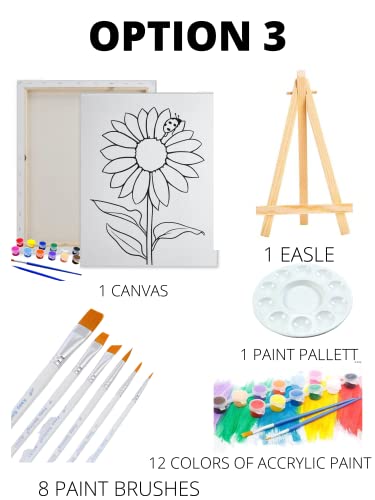 Pre Drawn Canvas Paint Kit | Teen, Kids and Adult Sip and Paint Party Favor | DIY Date Night Couple Activity| Canvas Boards for painting| Afro Woman Drippy (S 8x10 CANVAS ONLY) - size: S 8x10 CANVAS ONLY