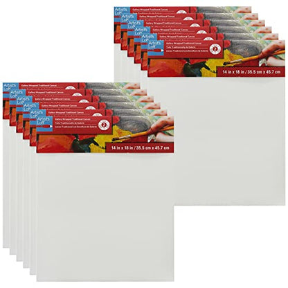 Artist's Loft Level 2 Gallery Wrapped Traditional Canvas, 12 Pack - size: 14\ x 18\