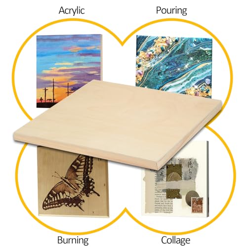 Falling in Art 2 Pack Unfinished Wooden Canvas Panels, 36x48 Gallery Birch Wood Panels Kit, 1 1/2" Deep Art Cradle Boards for Acrylic Painting, Pouring and Burning - size: 36*48 2 Pack