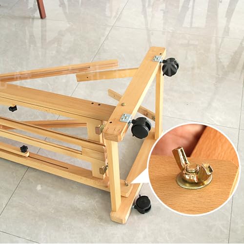 Painting Easel Log-Color Wooden H-Frame Art Easel with 4 Locking Wheels Heavy Duty Movable Art Painting Easel Large Adjustable Studio Easel, Holds Canvas Art Up to 91.34 inch High