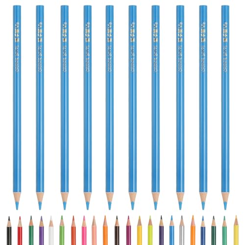 PATIKIL Colored Pencils, Sky Blue Color Drawing Pencils with Oil-Based Cores Art Scrapbook Supplies for Adult Coloring Books Artists Beginners Drawing Sketching, 10 Pcs - color: Sky Blue