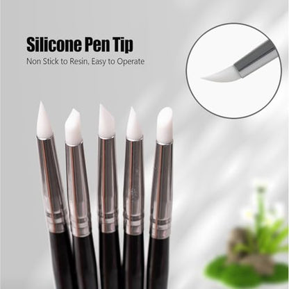 5Pcs/Set Dental Silicone Brush Pens for Resin Shaping and Trimmer,Dental Whitening Carving Pen Set