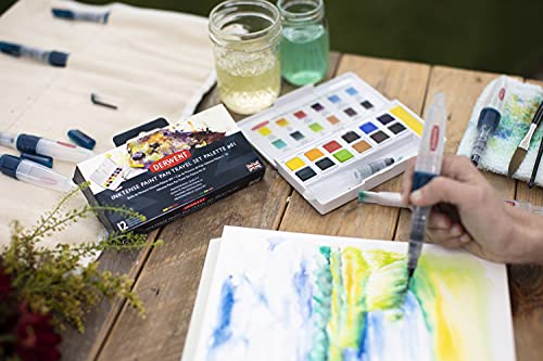 Derwent Inktense Paint 12 Pan Palette #1 - size: 1 Count (Pack of 1), style: 12 Half Pans #01