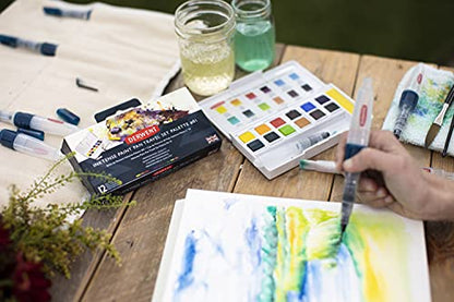 Derwent Inktense Paint 12 Pan Palette #1 - size: 1 Count (Pack of 1), style: 12 Half Pans #01