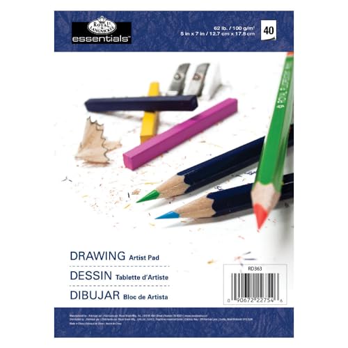 ROYAL BRUSH Essentials Drawing Artist Paper Pad 5"X7"-40 Sheets