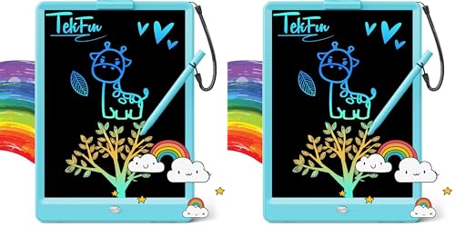 TEKFUN LCD Writing Tablet for Kids, 10-inch Coloring Drawing Pad, Mess Free Doodle Board, Christmas Gifts for Boys and Toddlers, Toys for 3 4 5 6 7 8 Year Old Girls(Blue) (Pack of 2) - color: Blue, size: 10 inch(Pack of 2)