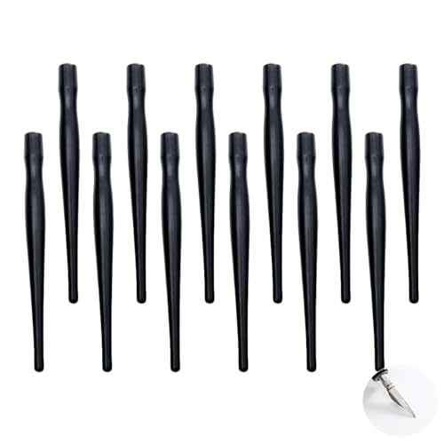 Tofficu Comic Dip Pen Holder Dip Pen Nib Holder for Manga Drawing and Calligraphy Easy Replacement Penholder for Thin Line Art Writing Supplies 5.11 in - color: Blackx2pcs