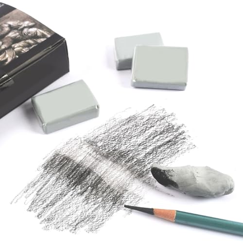5Pcs Artist Eraser, Kneadable Erasers, Moldable Eraser, Art Erasers Kneaded Rubber Erasers for Artist Drawing, Sketching Eraser, Gray