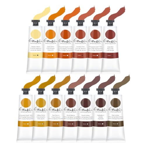 Gamblin Artist Oil Paint Set For Professionals - EARTH SET - 37ml Tubes - color: Earth