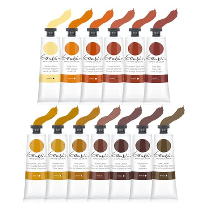 Gamblin Artist Oil Paint Set For Professionals - EARTH SET - 37ml Tubes - color: Earth