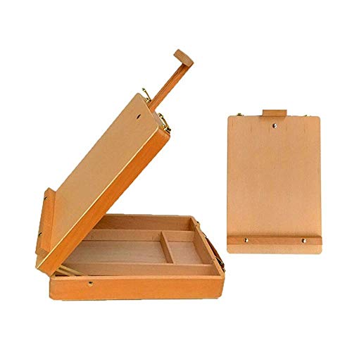 MaGiLL Easels, Easel Portable Desktop Wooden Oil Painting Box Wooden Desktop Shelf Painting Art Tools Storage Box A-Frame Easel Art Supplies