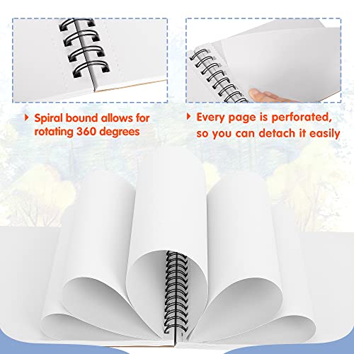 FIXSMITH 5.5"X8.5" Sketch Book | 160 Sheets (68 lb/100gsm) | 2 Pack Sketchbooks | Top Spiral Bound Artist Sketch Pad | Acid Free Drawing Pad | Ideal for Kids,Beginners,Artists &Painters | Bright White - color: Tan, size: 5.5"x8.5"-2 Pack