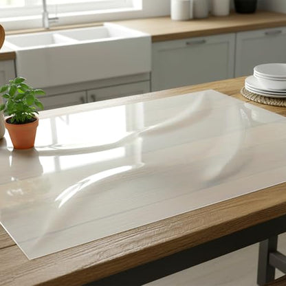 2 Pack Extra Large Silicone Mat, 24 x 36 Inches Non-Slip Heat Resistant Table Protector Clear Silicone Mat for Kitchen Counter, Painting, Clay, Projects, Arts and Crafts (Translucent) - size: 24 x 36 inches