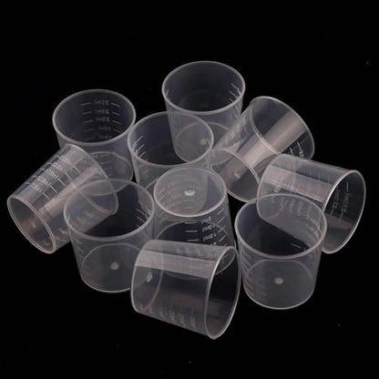 200 Pack 1oz/30ml Plastic Graduated Cups | Transparent Scale Cups with 200 Pack Wooden Stirring Sticks for Mixing Paint, Epoxy, Resin