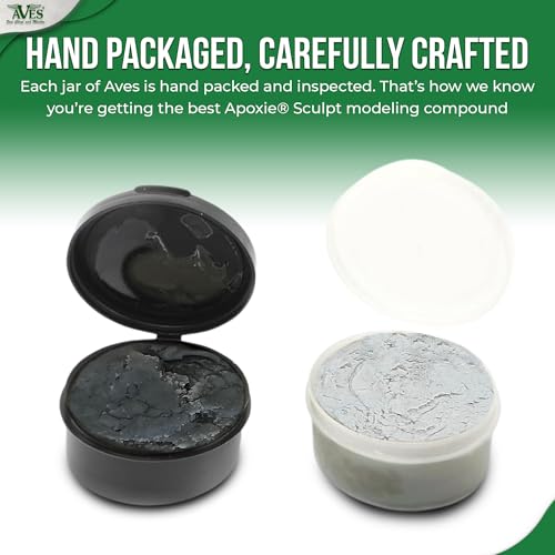 Aves Apoxie Sculpt - 2 Part Modeling Compound (A & B) - 1/4 Pound, Apoxie Sculpt for Sculpting, Modeling, Filling, Repairing, Easy to Use and Durable Self Hardening Modeling Compound–White/Stone White