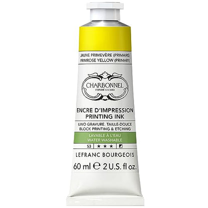 Lefranc Bourgeois Charbonnel Professional Printing Waterwashable Ink, 60ml (2-oz) Primrose Yellow - color: Primrose Yellow, style: 60ml (2-oz)